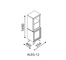 Одностворчатый шкаф витрина для посуды в гостиную Алегро ALEG-12