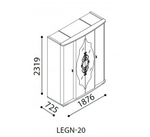 Четырехстворчатый шкаф Легенда венге LEGN-20 Четырехстворчатый шкаф Легенда венге LEGN-20