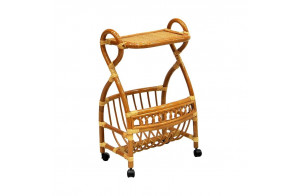 Столик с подставкой для газет Classic Rattan 17/17 из ротанга на колесиках Столик с подставкой для газет Classic Rattan 17/17 из ротанга на колесиках