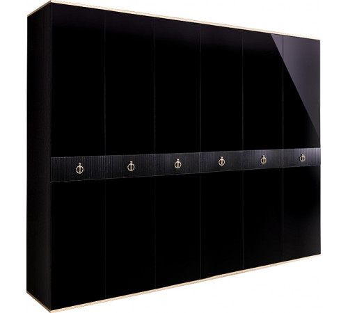 Шестистворчатый шкаф для одежды  Rimini Solo РМШ2/6 (s) (черный) Шестистворчатый шкаф для одежды  Rimini Solo РМШ2/6 (s) (черный)