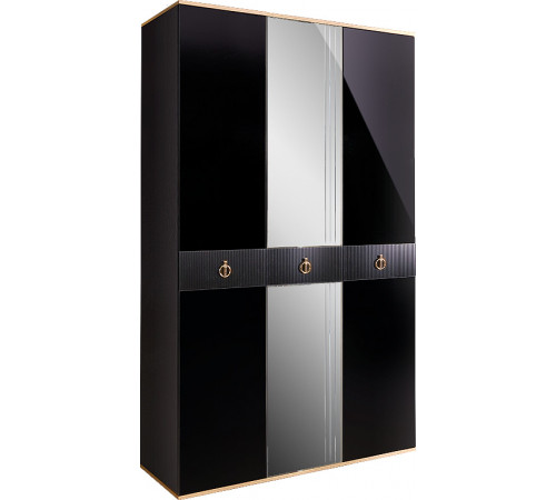 Трехстворчатый шкаф для одежды с зеркалом Rimini Solo РМШ1/3 (s) (черный) Трехстворчатый шкаф для одежды с зеркалом Rimini Solo РМШ1/3 (s) (черный)